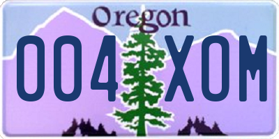 OR license plate 004XOM