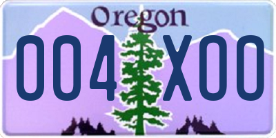 OR license plate 004XOO