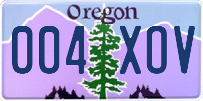 OR license plate 004XOV