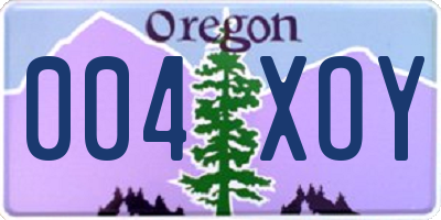 OR license plate 004XOY