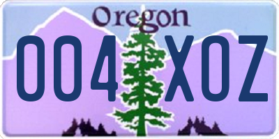 OR license plate 004XOZ