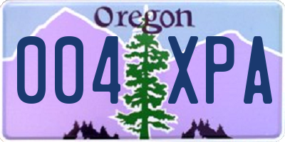 OR license plate 004XPA