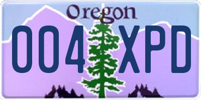 OR license plate 004XPD