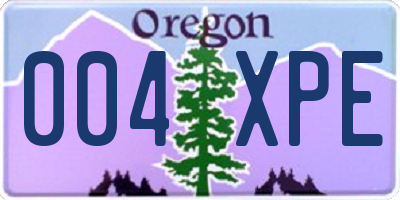 OR license plate 004XPE