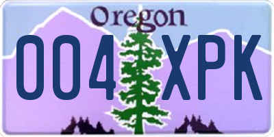 OR license plate 004XPK