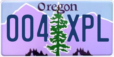 OR license plate 004XPL