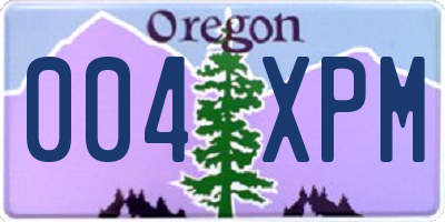 OR license plate 004XPM