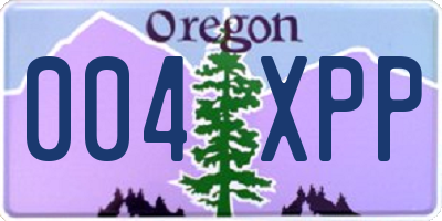 OR license plate 004XPP