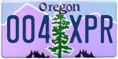 OR license plate 004XPR
