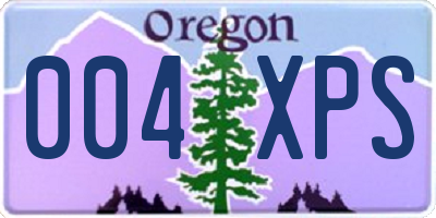OR license plate 004XPS