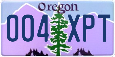 OR license plate 004XPT