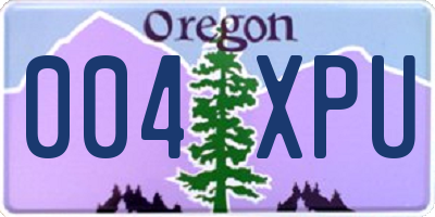 OR license plate 004XPU