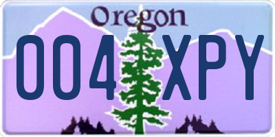 OR license plate 004XPY