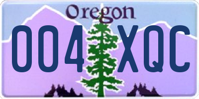 OR license plate 004XQC