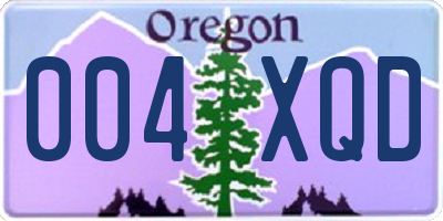 OR license plate 004XQD