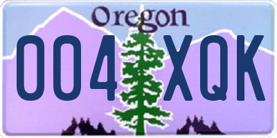 OR license plate 004XQK