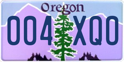 OR license plate 004XQO