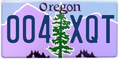OR license plate 004XQT
