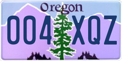 OR license plate 004XQZ