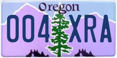 OR license plate 004XRA