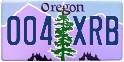 OR license plate 004XRB