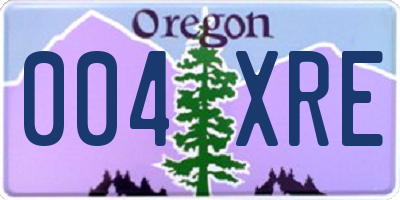 OR license plate 004XRE