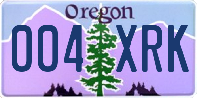OR license plate 004XRK