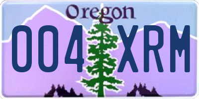 OR license plate 004XRM