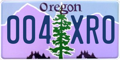 OR license plate 004XRO