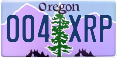 OR license plate 004XRP