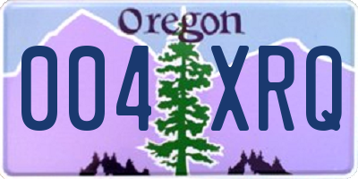 OR license plate 004XRQ