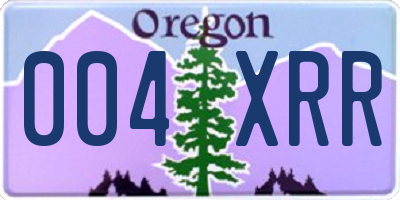 OR license plate 004XRR