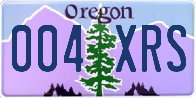OR license plate 004XRS