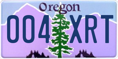 OR license plate 004XRT