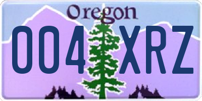 OR license plate 004XRZ