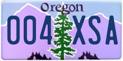 OR license plate 004XSA