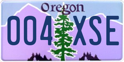 OR license plate 004XSE