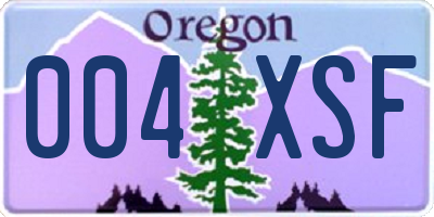 OR license plate 004XSF