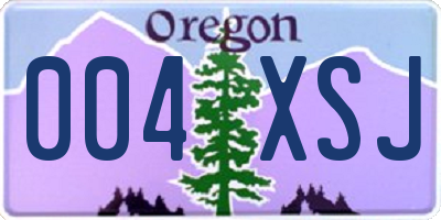 OR license plate 004XSJ