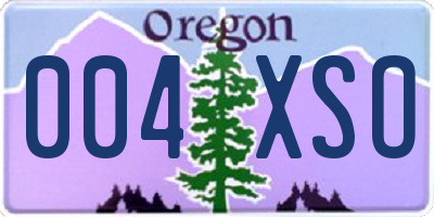 OR license plate 004XSO