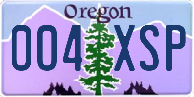 OR license plate 004XSP