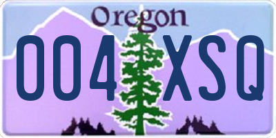 OR license plate 004XSQ