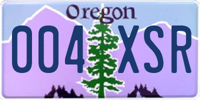 OR license plate 004XSR