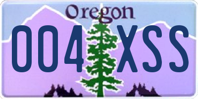 OR license plate 004XSS