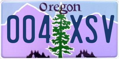 OR license plate 004XSV