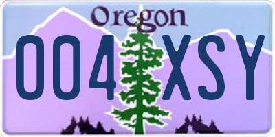 OR license plate 004XSY