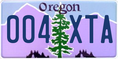 OR license plate 004XTA