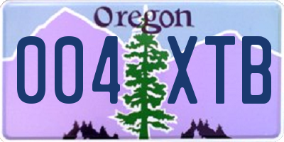 OR license plate 004XTB