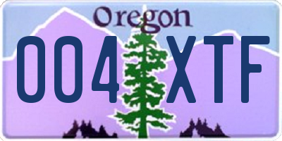 OR license plate 004XTF