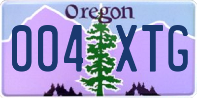 OR license plate 004XTG